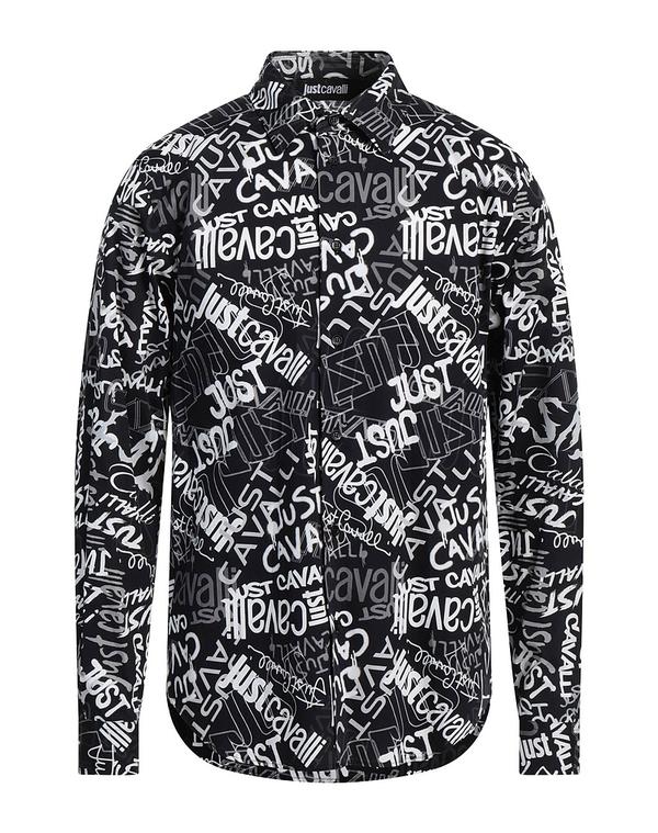 ジャストカバリ メンズ トップス シャツ JUST CAVALLI 柄入りシャツ Black ブラック