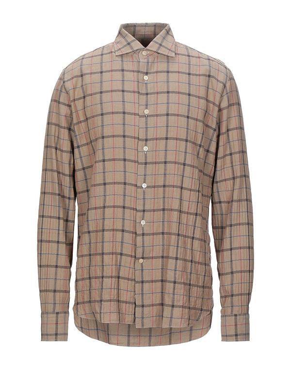 アレッサンドロゲラルディ メンズ トップス シャツ ALESSANDRO GHERARDI チェック柄シャツ Camel キャメル