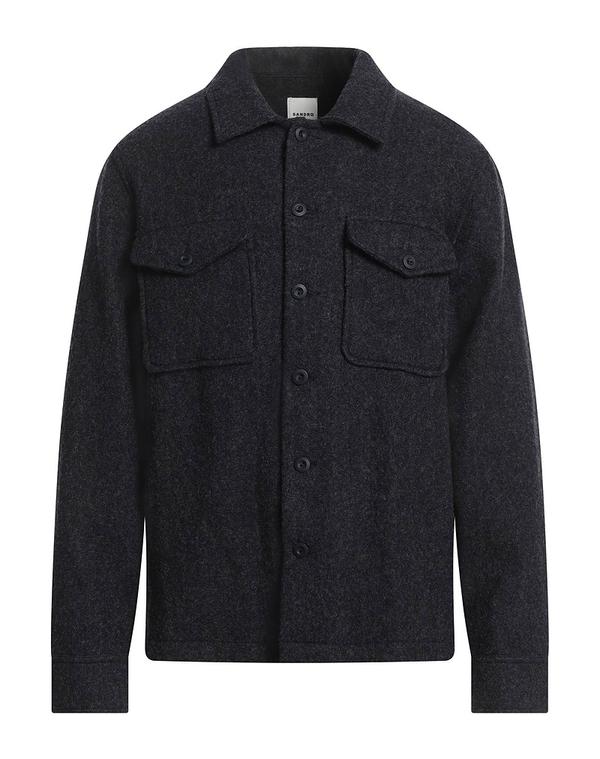 サンドロ メンズ トップス シャツ SANDRO 無地シャツ Midnight Blue ブルー|ReVida 店