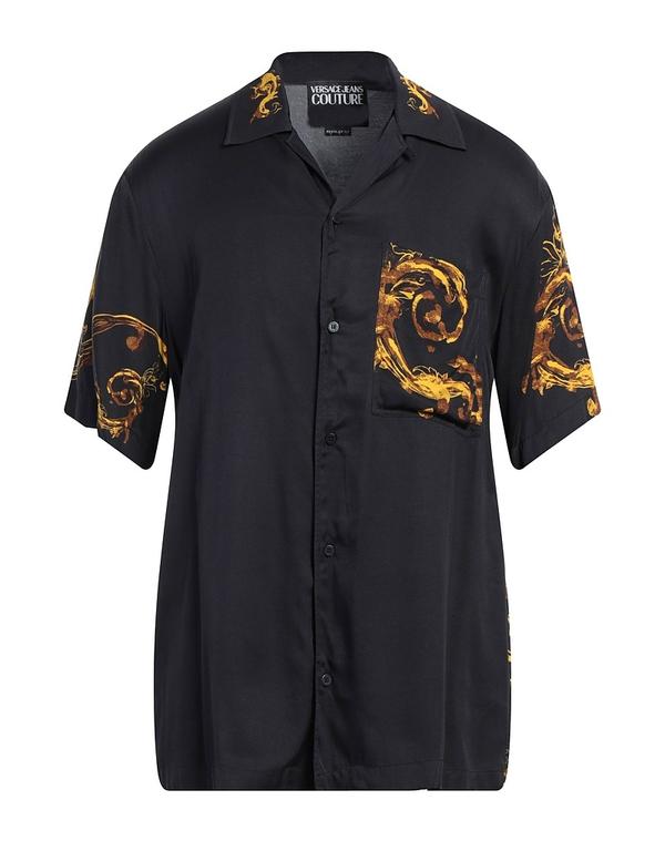 ヴェルサーチ メンズ トップス シャツ VERSACE JEANS COUTURE 柄入りシャツ Black ブラック