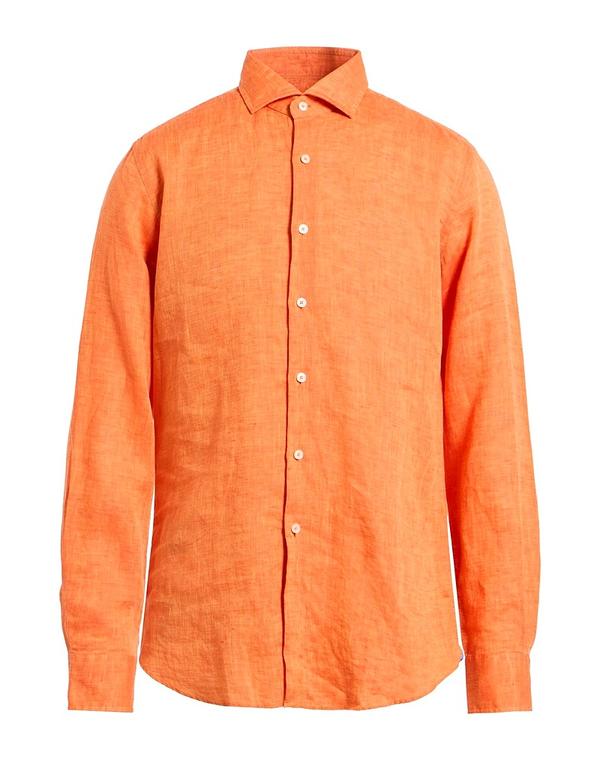 ザカス メンズ トップス プルオーバー XACUS リネンプルオーバー Orange オレンジ色 メンズファッション-カジュアルシャツ