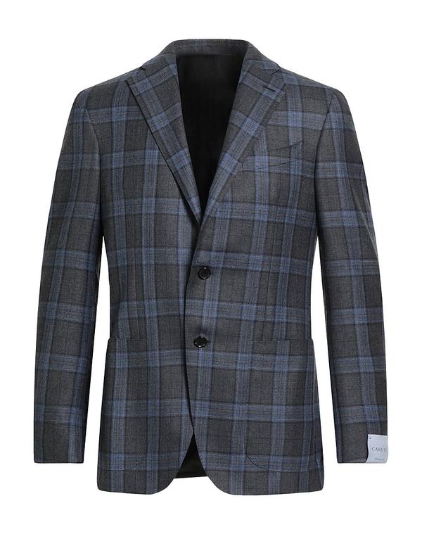 カルーゾ メンズ アウター ジャケット・ブルゾン CARUSO テーラードジャケット Blue Gray グレー