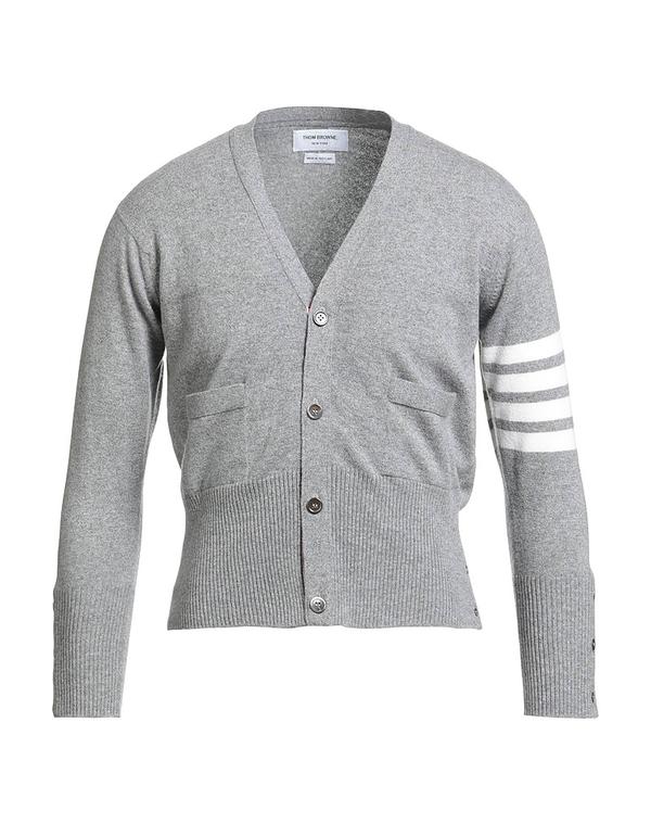トムブラウン メンズ アウター カーディガン THOM BROWNE カシミヤニット Light Gray グレー