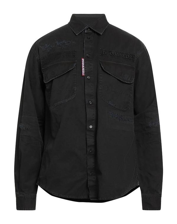 ディースクエアード メンズ トップス シャツ DSQUARED2 無地シャツ Black ブラック|ReVida 店