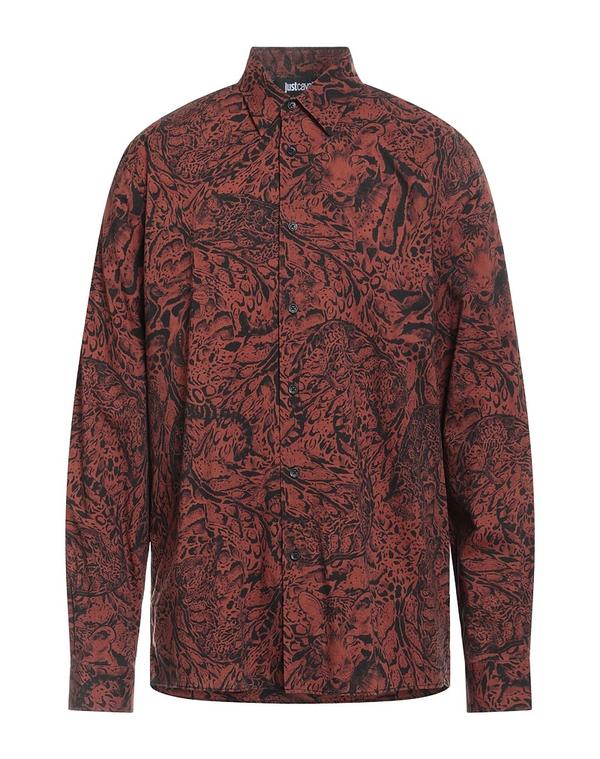 ジャストカバリ メンズ トップス シャツ JUST CAVALLI 柄入りシャツ Brown ブラウン