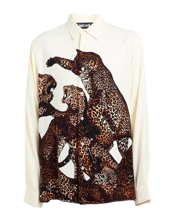 ジャストカバリ メンズ トップス シャツ JUST CAVALLI 柄入りシャツ Ivory アイボリー 43,680円