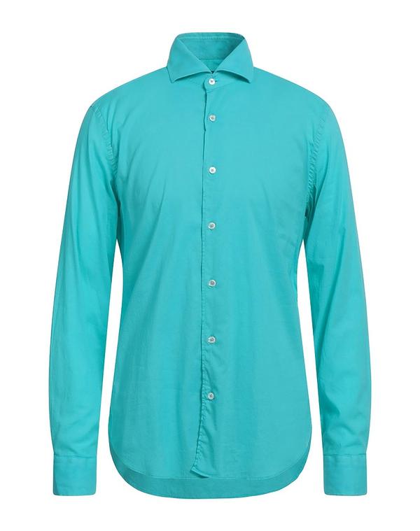 フェデーリ メンズ トップス シャツ FEDELI 無地シャツ Turquoise Blue ブルー