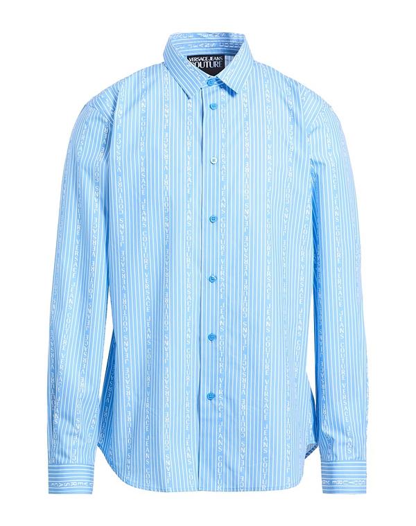 ヴェルサーチ メンズ トップス シャツ VERSACE JEANS COUTURE ストライプ柄シャツ Light Blue ブルー