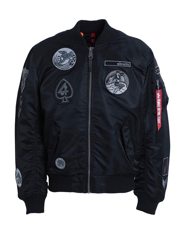 アルファインダストリーズ メンズ アウター 上衣・上衣 ALPHA INDUSTRIES 上衣 Black 黒いこと