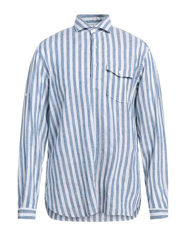 ラルディーニ メンズ トップス シャツ LARDINI リネンシャツ Blue ブルー