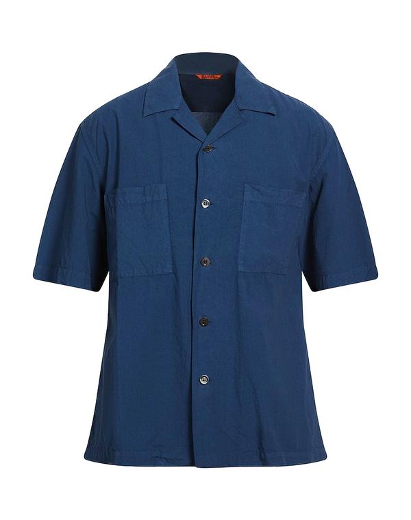 バレナ メンズ トップス シャツ BARENA 無地シャツ Navy ネイビー
