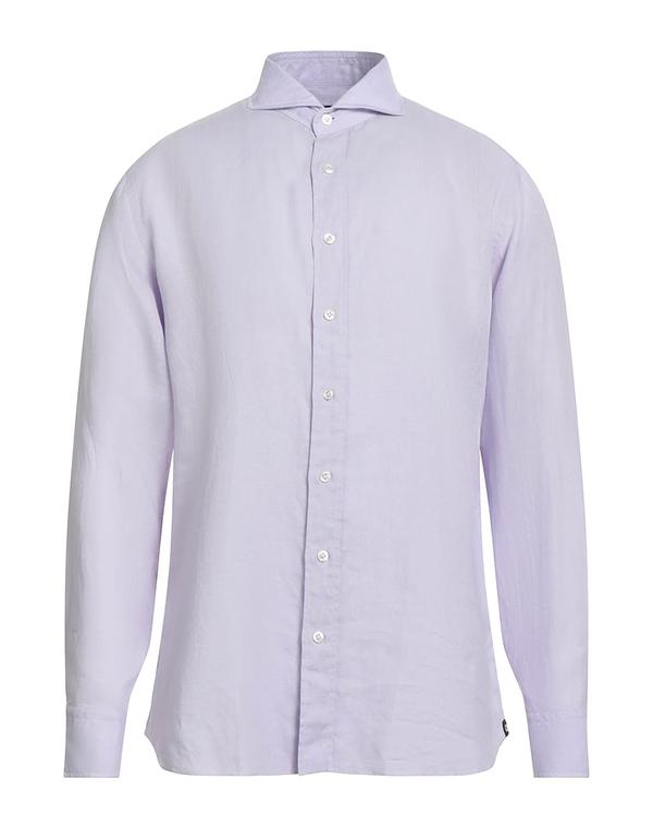 ラルディーニ メンズ トップス シャツ LARDINI リネンシャツ Lilac ライラック