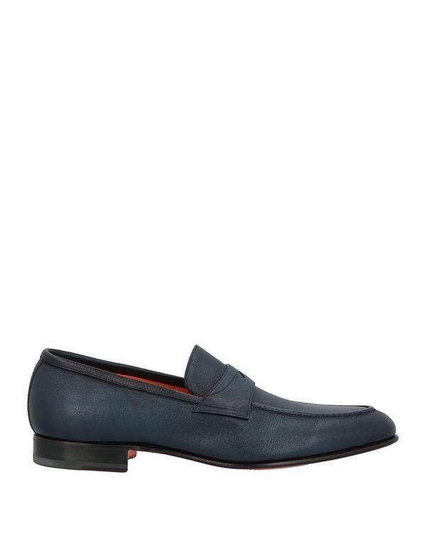 サントーニ メンズ シューズ スリッポン・ローファー SANTONI モカシン Navy 米国海軍