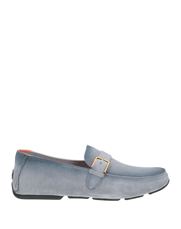 サントーニ メンズ シューズ スリッポン・ローファー SANTONI モカシン Blue Gray 薄墨色