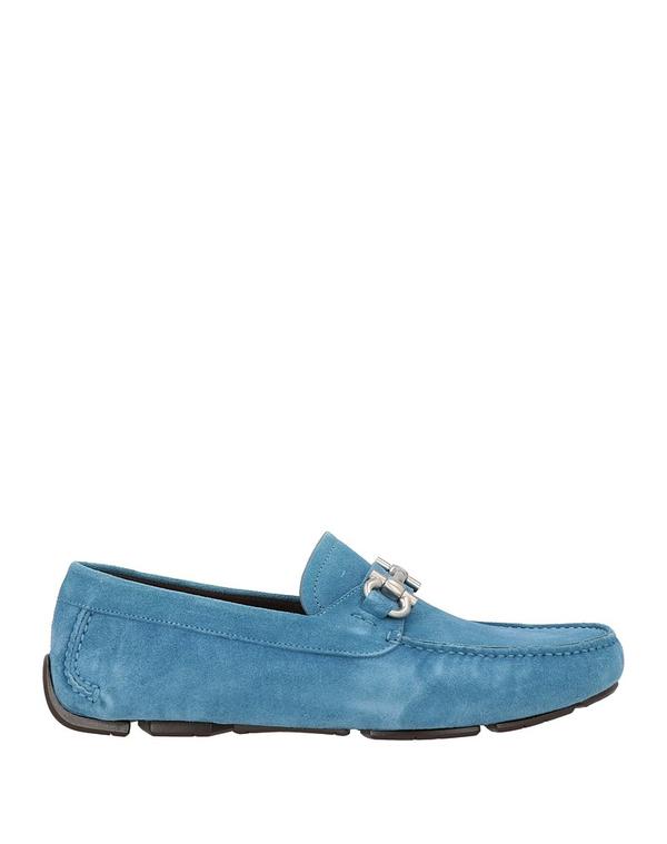 フェラガモ メンズ シューズ スリッポン・ローファー FERRAGAMO モカシン Azure Blue ブルー