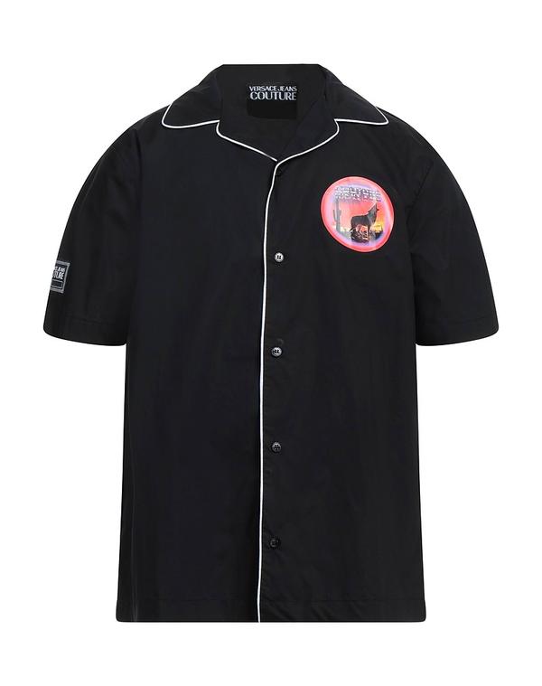 ヴェルサーチ メンズ トップス シャツ VERSACE JEANS COUTURE 柄入りシャツ Black ブラック