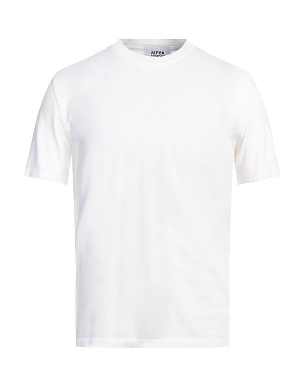 アルファス テューディオ メンズ トップス Tシャツ ALPHA STUDIO ベーシック Tシャツ White ホワイト