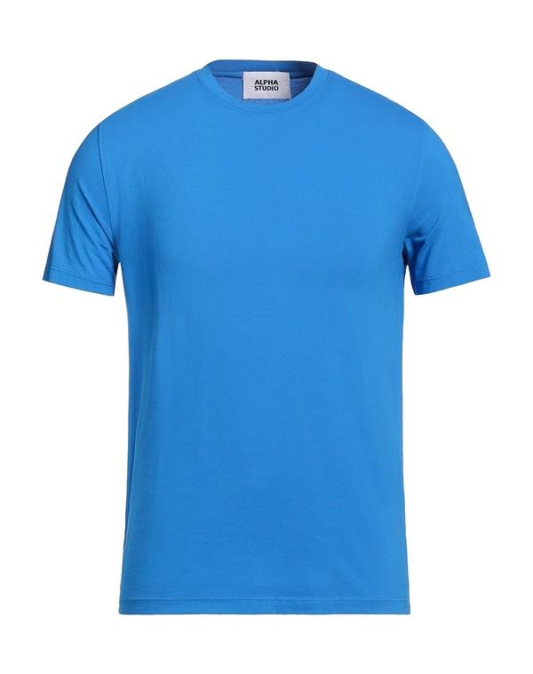 アルファス テューディオ メンズ トップス Tシャツ ALPHA STUDIO ベーシック Tシャツ Azure Blue ブルー