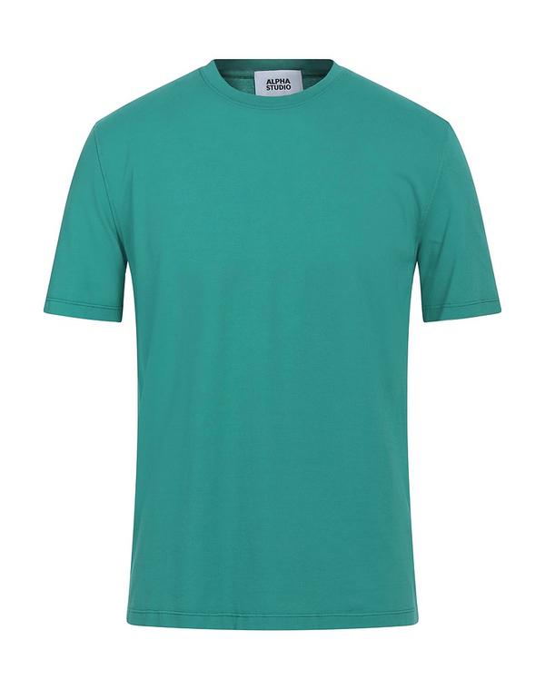アルファス テューディオ メンズ トップス Tシャツ ALPHA STUDIO ベーシック Tシャツ Green グリーン