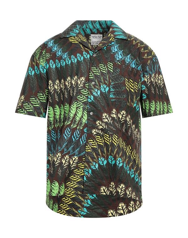 マルセロバーロン メンズ トップス シャツ MARCELO BURLON 柄入りシャツ Chocolate Brown ブラウン