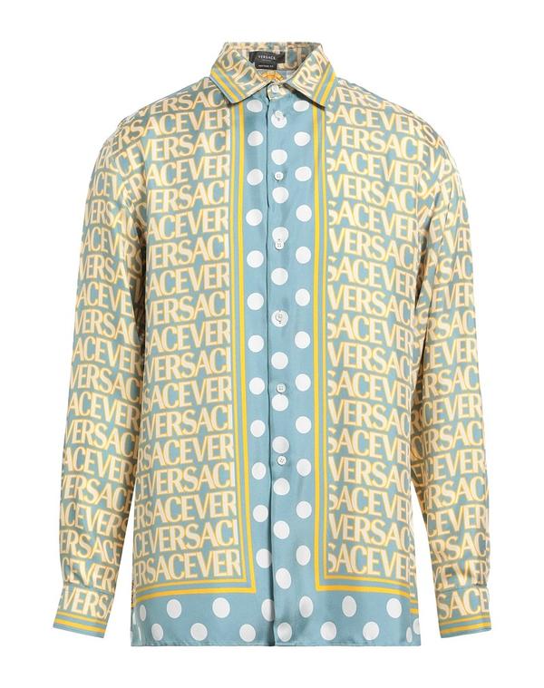 ヴェルサーチ メンズ トップス シャツ VERSACE 柄入りシャツ Pastel Blue ブルー