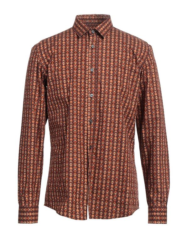グレイ ダニエレ アレッサンドリー二 メンズ トップス シャツ GREY DANIELE ALESSANDRINI 柄入りシャツ Brown ブラウン