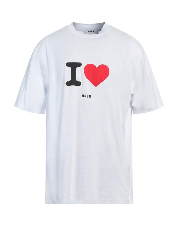 エムエスジイエム メンズ トップス Tシャツ MSGM Ｔシャツ White ホワイト