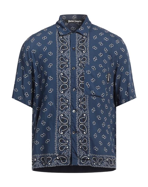 パーム・エンジェルス メンズ トップス シャツ PALM ANGELS 柄入りシャツ Navy ネイビー