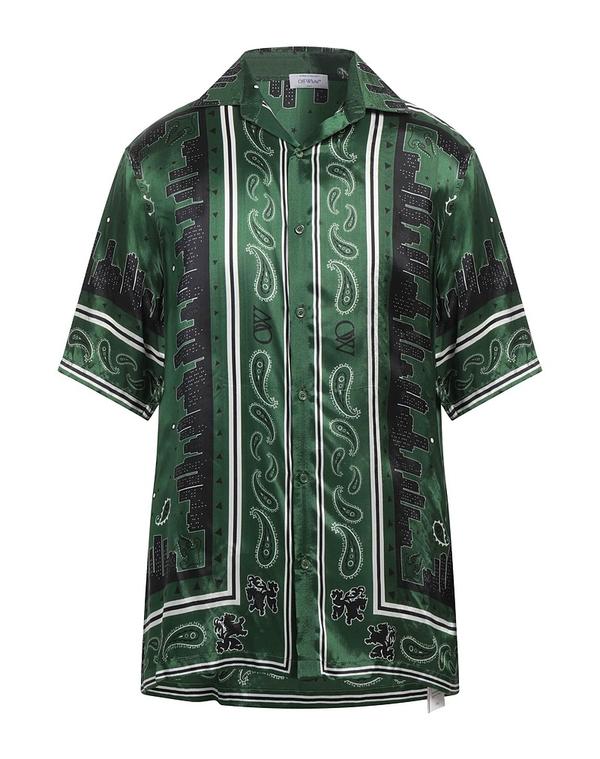 オフ-ホワイト メンズ トップス シャツ OFF-WHITE 柄入りシャツ Green グリーン