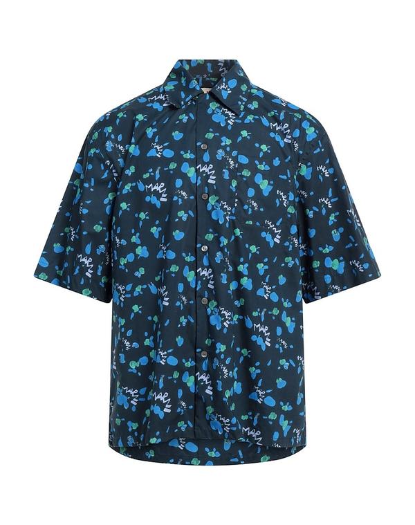 マルニ メンズ トップス シャツ MARNI 柄入りシャツ Navy ネイビー