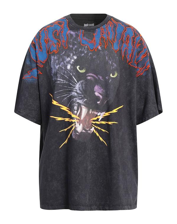 ジャストカバリ メンズ トップス プルオーバー JUST CAVALLI Ｔシャツ Charcoal 濃灰色