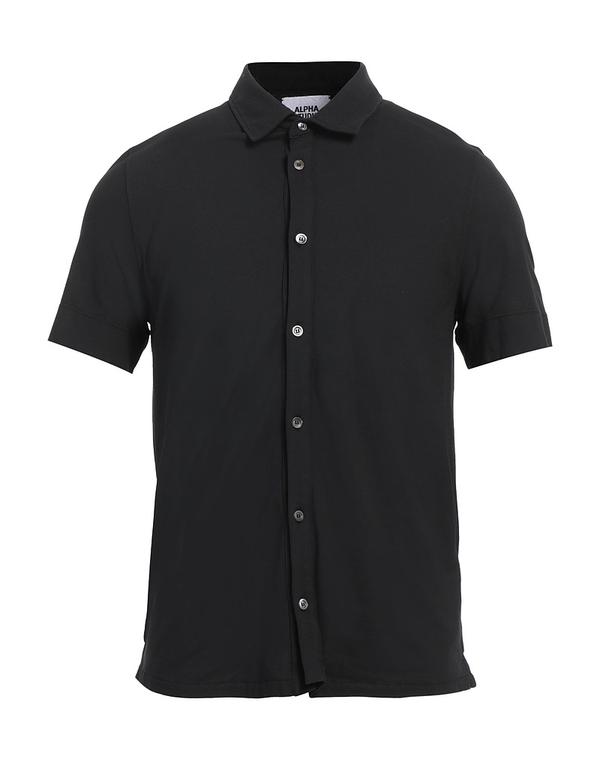 アルファス テューディオ メンズ トップス シャツ ALPHA STUDIO 無地シャツ Black ブラック
