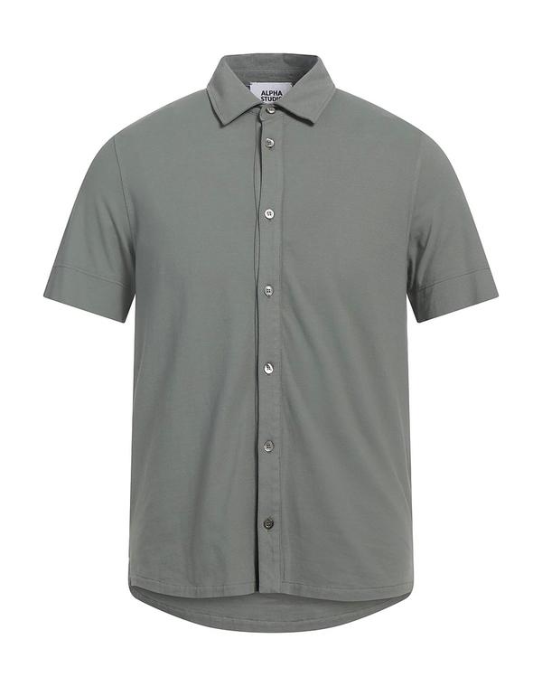 アルファス テューディオ メンズ トップス シャツ ALPHA STUDIO 無地シャツ Military Green グリーン