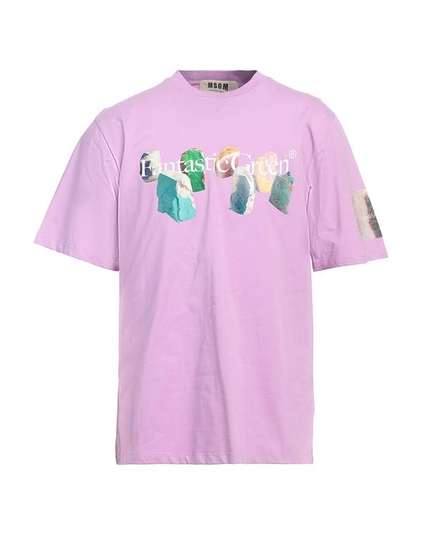 エムエスジイエム メンズ トップス Tシャツ MSGM Ｔシャツ Lilac ライラック