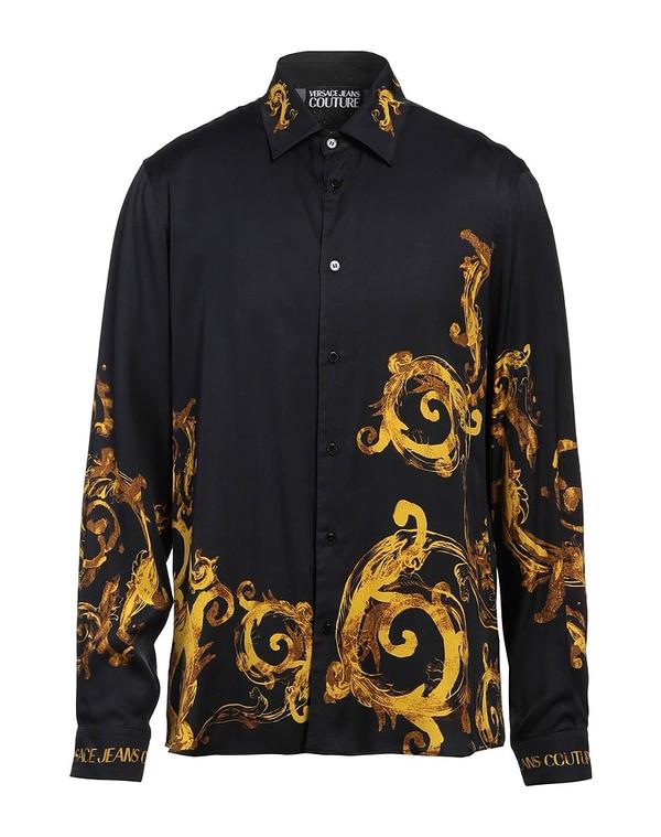 ヴェルサーチ メンズ トップス シャツ VERSACE JEANS COUTURE 柄入りシャツ Black ブラック