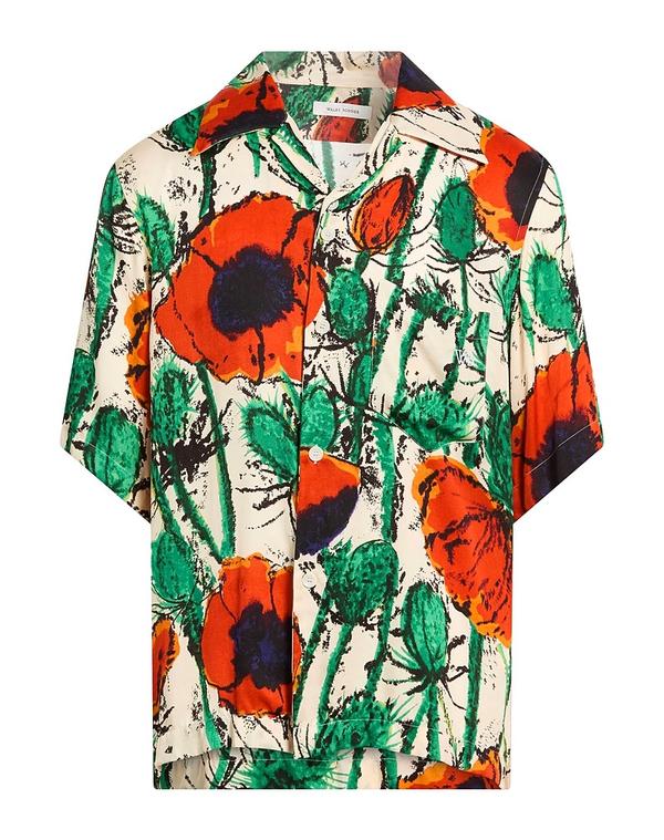 ウェールズ ボナー メンズ トップス シャツ WALES BONNER 柄入りシャツ Green グリーン