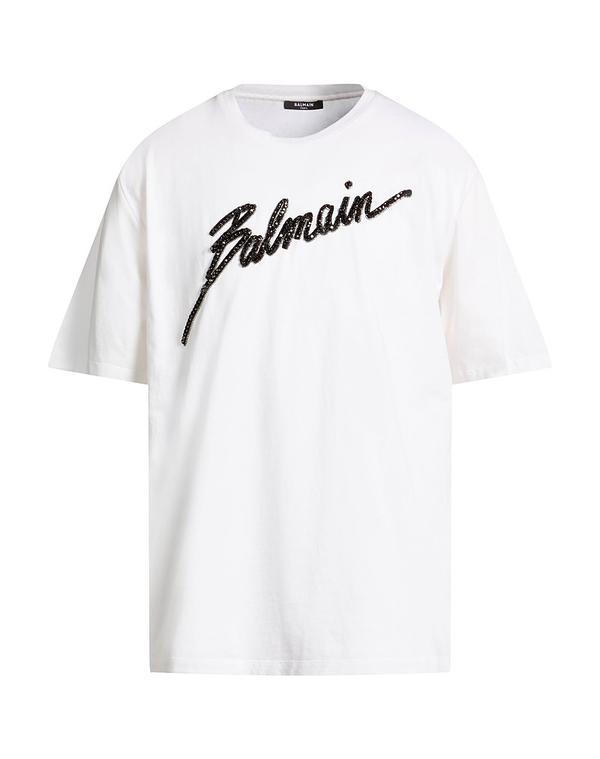 バルマン メンズ トップス Tシャツ BALMAIN Ｔシャツ White ホワイト