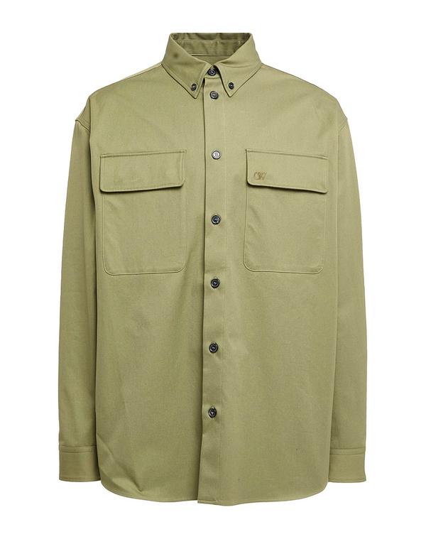オフ-ホワイト メンズ トップス シャツ OFF-WHITE 無地シャツ Khaki カーキ