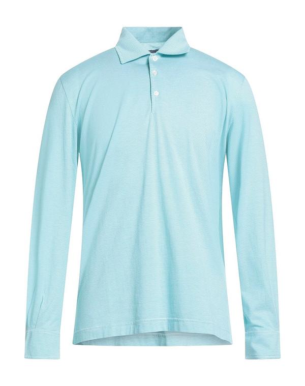 フェデーリ メンズ トップス ポロシャツ FEDELI ポロシャツ Turquoise Blue ブルー