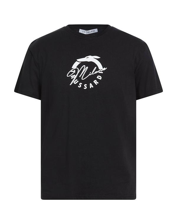 トラサルディ メンズ トップス プルオーバー TRUSSARDI Ｔシャツ Black 黒いこと