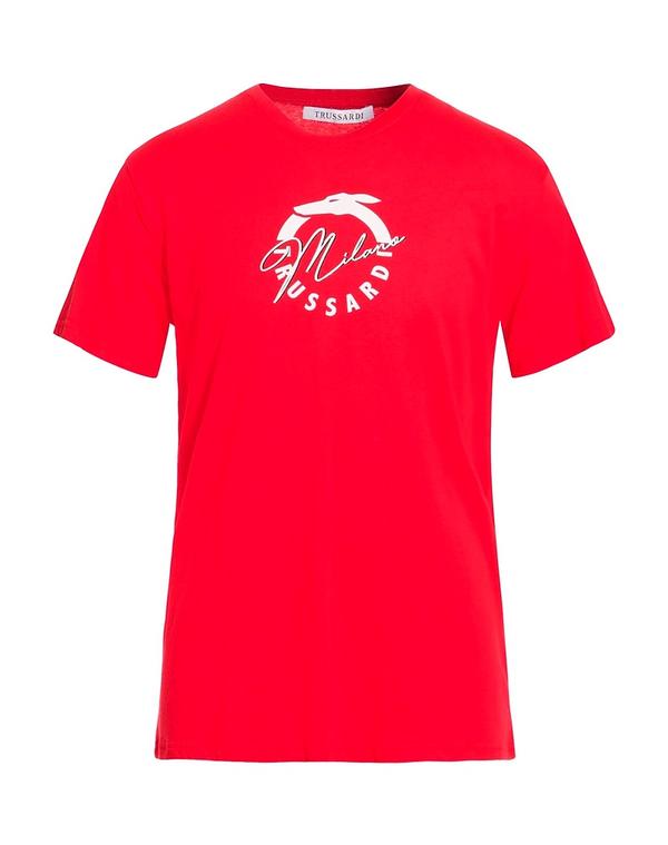 トラサルディ メンズ トップス プルオーバー TRUSSARDI Ｔシャツ Red 赤いこと