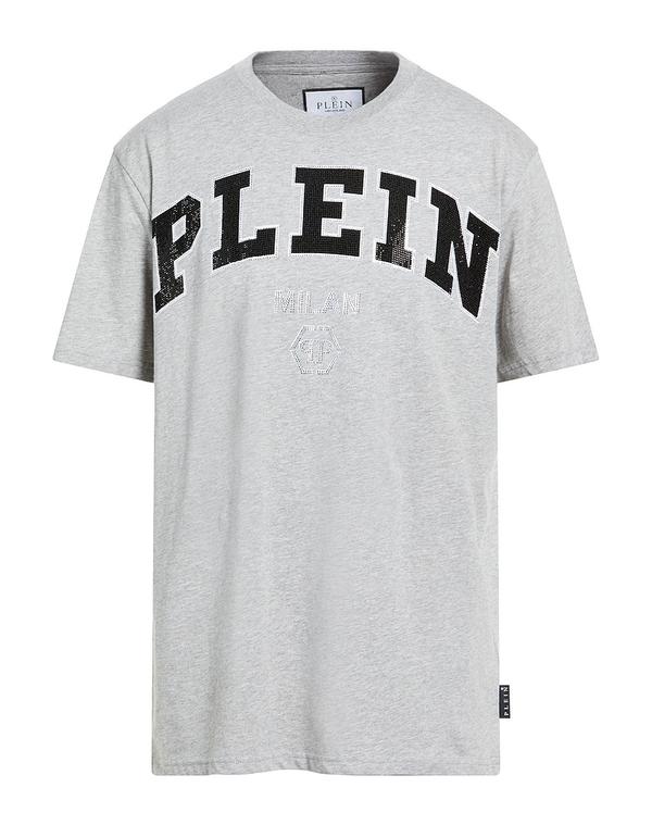 フィリッププレイン メンズ トップス Tシャツ PHILIPPLEIN Ｔシャツ Gray グレー
