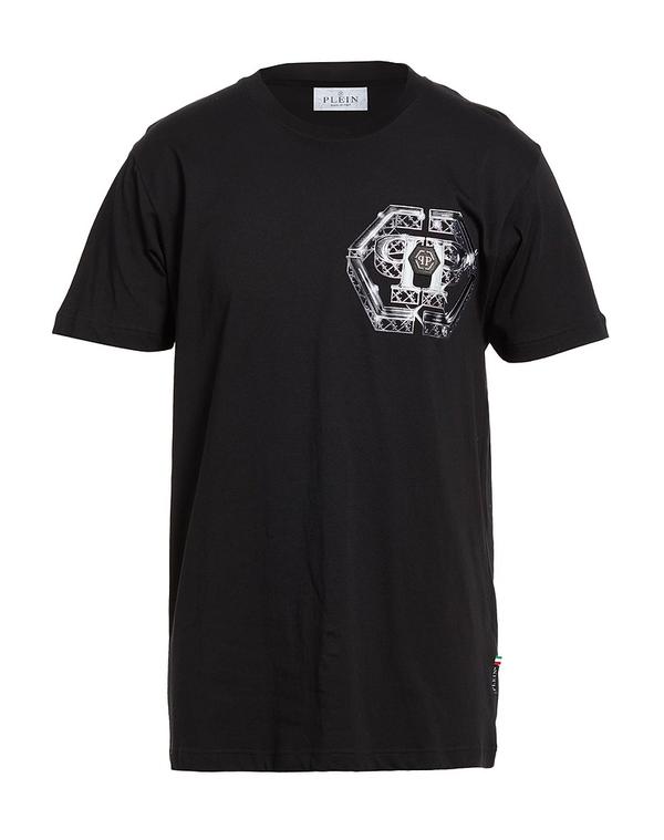 フィリップ飾り気の無い メンズ トップス プルオーバー PHILIPPLEIN Ｔシャツ Black 黒いこと