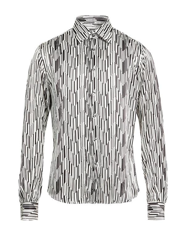 ヴェルサーチ メンズ トップス シャツ VERSACE COLLECTION 柄入りシャツ White ホワイト