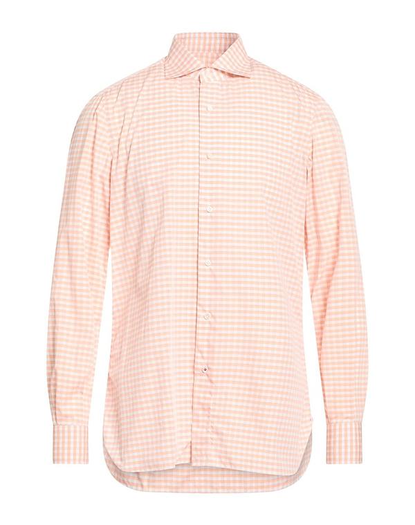 ISAIA イザイア チェック柄 ボタンダウンシャツ イザイア メンズ トップス シャツ ISAIA チェック柄シャツ Salmon Pink