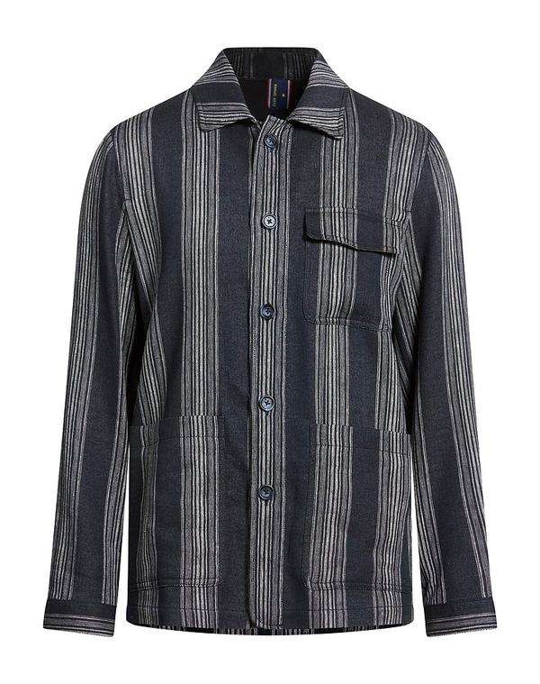 パオローニ メンズ トップス シャツ PAOLONI ストライプ柄シャツ Midnight Blue ブルー