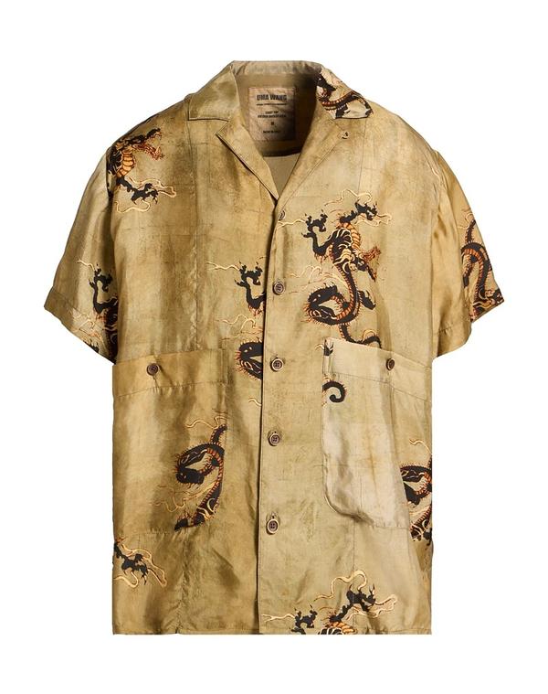 ユマ ワン メンズ トップス シャツ UMA WANG 柄入りシャツ Mustard マスタード
