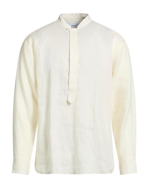 ラルディーニ メンズ トップス シャツ LARDINI リネンシャツ Ivory アイボリー