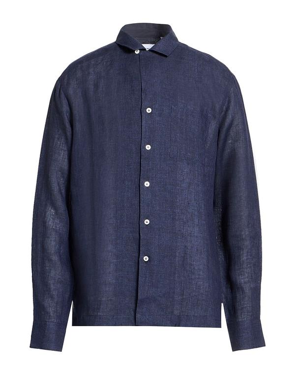 ラルディーニ メンズ トップス シャツ LARDINI 無地シャツ Midnight Blue ブルー
