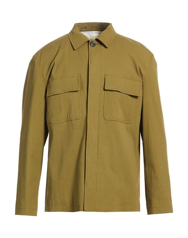ラルディーニ メンズ トップス シャツ LARDINI 無地シャツ Military Green グリーン